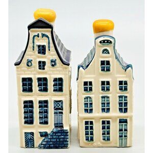 KLM Blue Delft Porcelain Houses BOLS Amsterdam 9 and 19 Sealed Empty Lot of 2